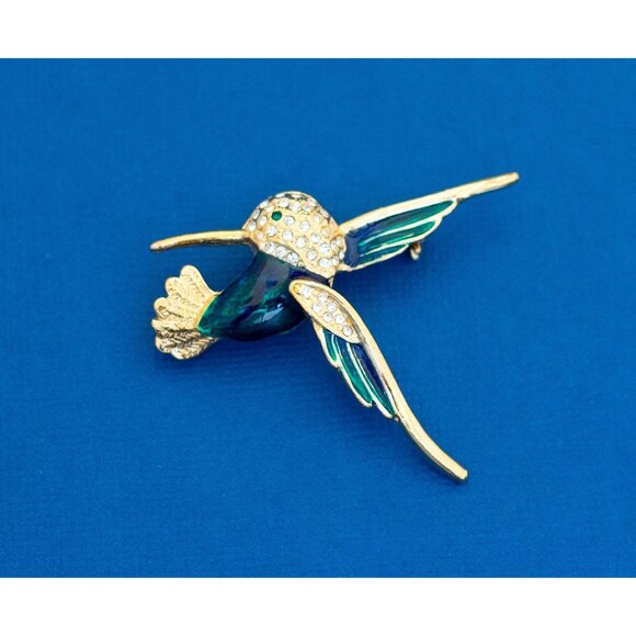 Vintage Hummingbird Brooch by Roman - D25 - Picture 1 of 2